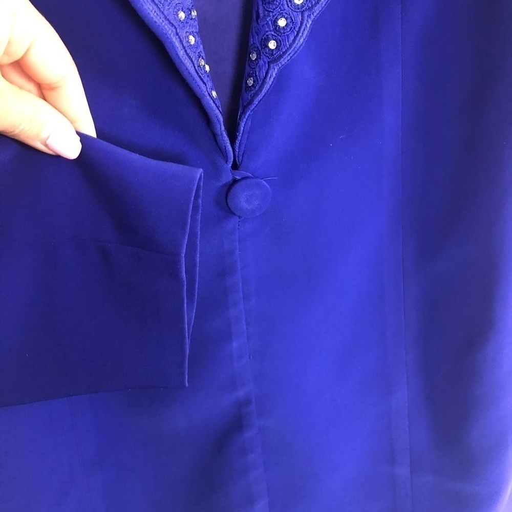 Moshita Royal Blue Straight Suit Jacket size 14 - Picture 4 of 8